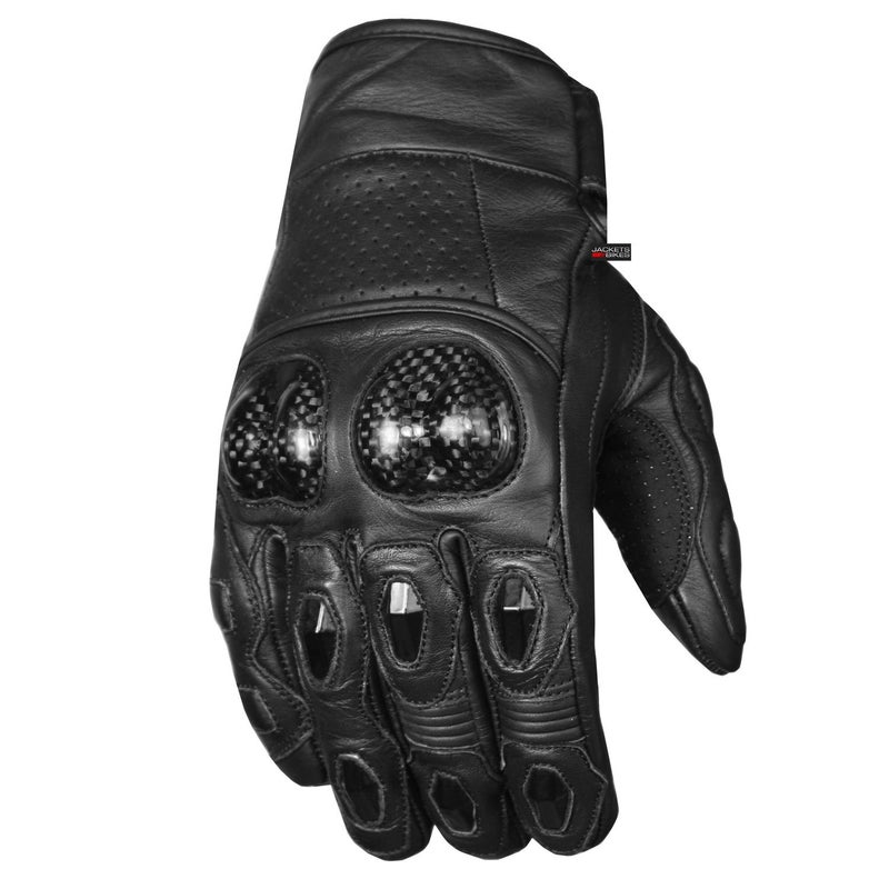 Jackets 4 Bikes Motorcycle Gloves - Premium Cowhide Leather Glove for Men Women, Touch Screen - Palm Sliders, Street Powersports Black L - Image 1